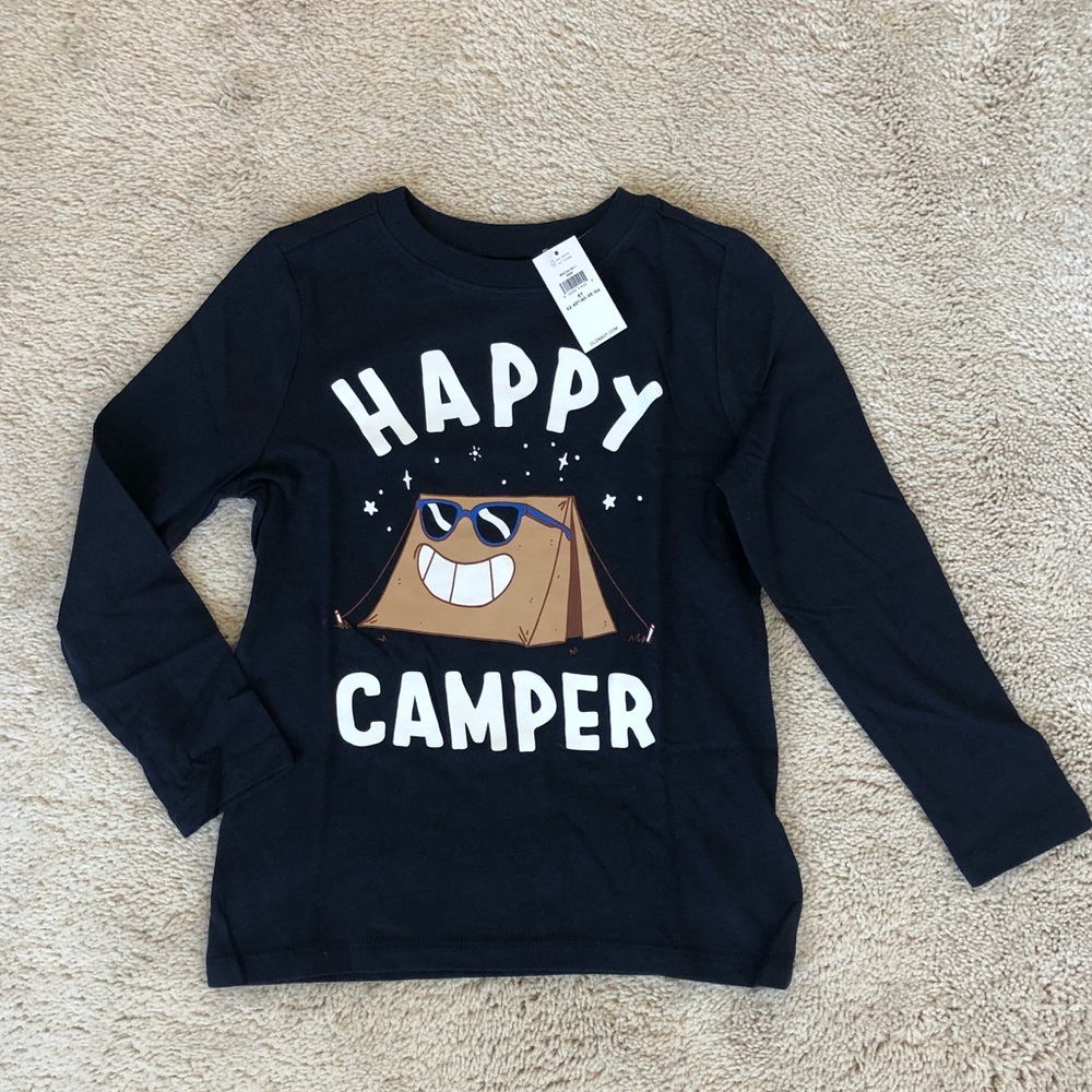 Navy blue “happy camper” shirt